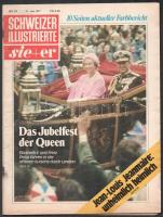 1977 Schweizer Illustrierte Sie + Er Nr. 24., 13. Juni 1977, svájci képes újság német nyelven, a címlapon II. Erzsébet és Fülöp herceg, számos fotóval, 111 p.