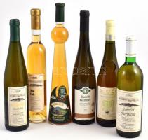 6 palack muzeális bor a Somlói borvidékről Mind különféle: Juhfark, furmint, sárfehér, Tornay Chardonnay, Olaszrizling.