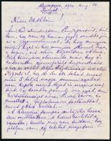 1920 Gerlóczy Zsigmond (1863-1937) orvosprofesszor által saját kézzel írt levél, borítékkal