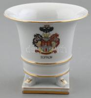 Herendi Sopron város címerével díszített porcelán díszváza. m: 9,5 cm d: 10,5 cm