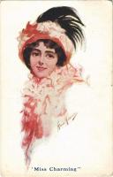 1915 Miss Charming. Lady art postcard. B.K.W.I. 259/6. s: Middleton (EK)