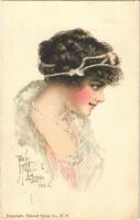 1913 "American Girl" No. 32. Lady art postcard. Edward Gross Co. s: Pearle Fidler LeMunyan