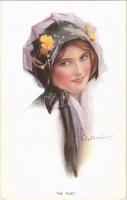 1914 The Flirt Lady art postcard. The Carlton Publishing Co. Series No. 709/6. s: C.W. Barber
