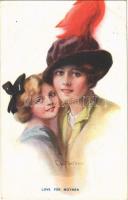 1914 Love for Mother Lady art postcard. The Carlton Publishing Co. Series No. 676/4. s: C.W. Barber (EK)