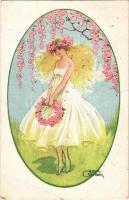 1920 Lady art postcard. Paul Heckscher Imp. 1342/1. s: Hildur Söderberg (EB)