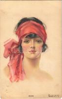 1925 Helene Lady art postcard. The Knapp Co. artist signed (EM)