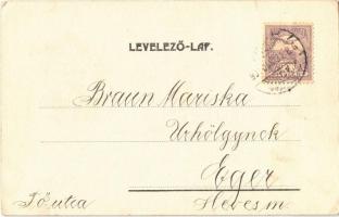 1901 Lady art postcard, ladies in a snowball fight, winter (EK)