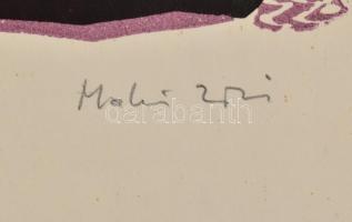 Makrisz Zizi (1924- ): Dombok. Linómetszet, papír, jelzett. Lapméret: 43x57 cm