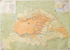 A Trianoni Magyarország 1918-1922 között. Hadműveletek az ország területén. Nagy méretű hadtörténeti plakát, térkép. 90x70 cm