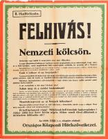 ~1915 Felhívás! Nemzeti kölcsön. II. Hadikölcsön plakát, hajtogatva