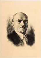 Csáki-Maronyák József (1910-2002): Lenin. Rézkarc, papír, kartonra kasírozva, jelzett. Lap alján apró foltokkal. 39x29,5 cm