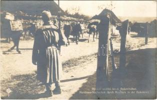 Muníció szállító lovak Bukovinában. Révész és Biró felvétele / Munitions-Nachschub durch Maultiere in der Bukowina / WWI Austro-Hungarian K.u.K. military, mules carrying ammunition supply in Bukovina (EK)