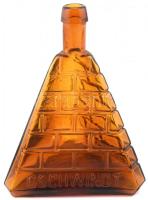 Gschwindt Budapest feliratú üveg váza tégla mintázattal, anyagában színezett, jó állapotban, m: 23 c...