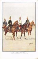 Tábornok törzsével 1901-ben. Honvédség története 1868-1918 / Austro-Hungarian K.u.K. military art postcard s: Garay (EK)