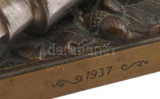 1937 MOVE Ózdi Vasgyári Testgyakorlók Köre vas dísztárgy bevésett felirattal, kopottas