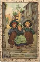 1921 Children art postcard. M. Munk Wien No. 737. (EK)