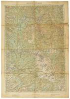 1915 Gyergyószentmiklós környékének katonai térképe, kiadja: K. u. k. Militärgeographisches Institut, foltos, szakadással, 60×43 cm