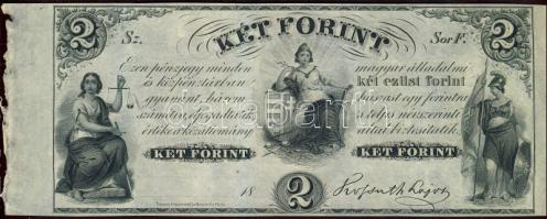 Emigrációs "Kossuth bankó" 18.. 2Ft "Sor F." T:I