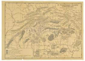 1935 Az észak-nyugati Felvidék térképvázlata, 1: 750 000, tervezte: Serényi Péter, szakadással, 35×49 cm