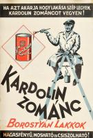 Kardolin zománcmáz - Borostyán lakkok reklám plakát, Szeged Városi Nyomda, foltos, feltekerve, 50x31