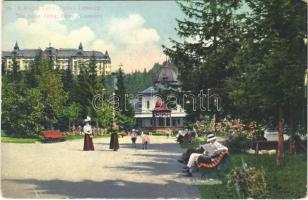 Tátralomnic, Tatranská Lomnica; sétány és park. Paul Bender / promenade and park