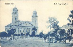 Debrecen, Református nagytemplom, lovashintó. Szabó István kiadása