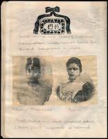 A magyar történelmet összefoglaló gyűjtemény füzetben, benne sok kép leírásokkal, újságkivágások, ir...