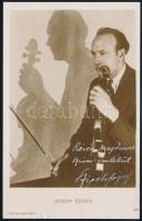 Szigeti József (1892-1973) hegedűművész dedikációja az őt ábrázoló képeslapon
