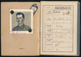 1943 Zsoldkönyv egyben személyazonossági igazolvány, fényképpel