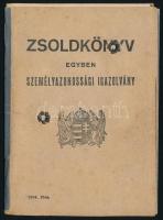 1943 Zsoldkönyv egyben személyazonossági igazolvány, fényképpel