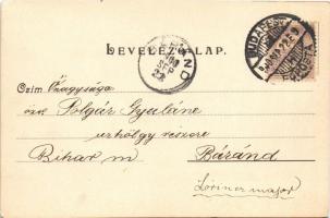 1900 Art Nouveau, litho greeting card with flowers