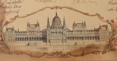 1939 A budapesti rendőr-főkapitány dr. Török János 15. szolgálati jubileumára készített festett emlé...