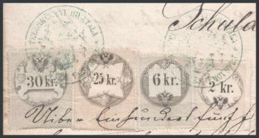 1860 Adósságot bizonyító okmány, német nyelvű, 4 klf okmánybélyeggel