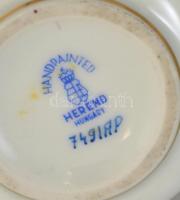 Herendi Apponyi mintás füles csokoládés csésze fedővel, kézzel festett, jelzett, hibátlan, h: 12 cm