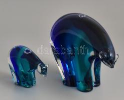 Nason muranói jegesmedve, matricával jelzett, hibátlan, 21×15,5 cm + kicsi jegesmedve, matricával je...