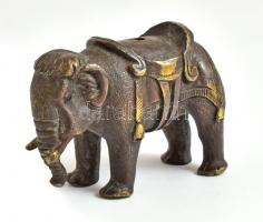 Bronz elefánt figura füstölőtartó 6,5x4,5 cm