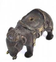 Bronz elefánt figura füstölőtartó 6,5x4,5 cm