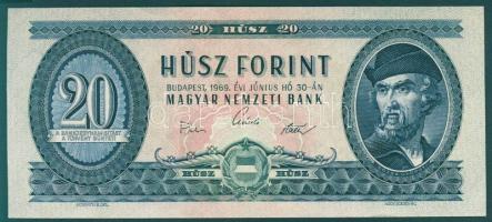 1969. 20Ft T:II+ Csak egyszer hajtva, törve nem! + 1975. 10Ft T:I + 1980. 20Ft papírránccal T:II+ Cs...