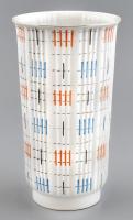 Hollóházi porcelán retró váza, kézzel festett, jelzett, kis kopásnyomokkal, m: 25,5 cm