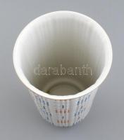 Hollóházi porcelán retró váza, kézzel festett, jelzett, kis kopásnyomokkal, m: 25,5 cm
