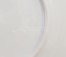 Herendi porcelán lapos tányér készlet 6 darabos, fehér mázas, formába nyomott jelzéssel, hibátlan. d...