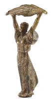 Miniatűr budapesti Szabadság-szobor, ón, kis kopással, m: 6,5 cm