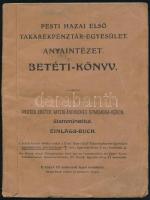 1917-1920 Pesti Hazai Első Takarékpénztár Egyesület betéti könyve