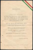 1942 Meghívó a sárisápi hősi emlékmű és országzászló ünnepélyes leleplezésére