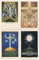 7 db RÉGI magyar vallásos motívum képeslap (4 Eucharisztikus Kongresszus) / 7 pre-1945 Hungarian religious motive postcards with 4 Eucharistic Congress