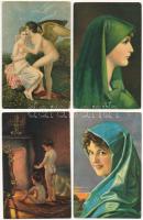 11 db RÉGI Stengel litho művész motívum képeslap / 11 pre-1945 Stengel litho art motive postcards