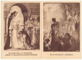 13 db RÉGI magyar vallásos motívum képeslap: Hit, Remény, Szeretet + Mi Atyánk képeslapfüzet / 13 pr...
