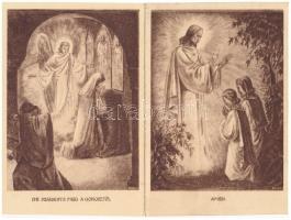 13 db RÉGI magyar vallásos motívum képeslap: Hit, Remény, Szeretet + Mi Atyánk képeslapfüzet / 13 pr...