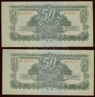 1944. 50P "V.H." (2x) egymásutáni sorszámmal T:I