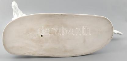 Herendi nagy méretű kutya szobor. Fehér mázas, benyomott jelzéssel, címerrel. hibátlan  h:43 cm, m:2...